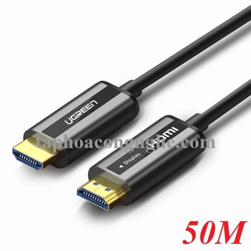 Ugreen 50219 50M màu Đen Cáp tín hiệu HDMI chuẩn 2.0 sợi quang cao cấp HD132 30050219